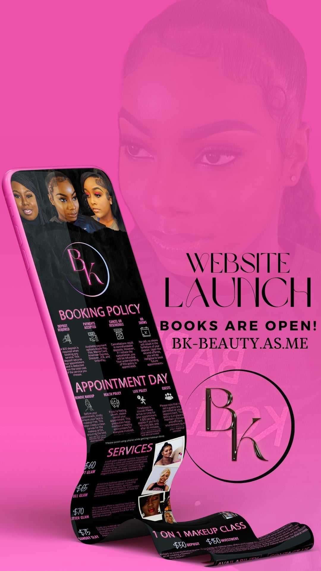 1 Page Booking / Acuity Website